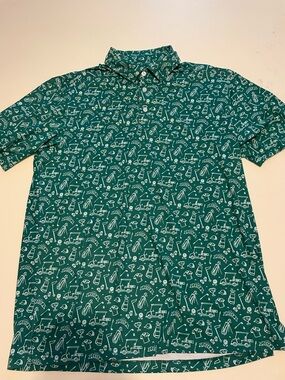 Meripex Apparel Men's green Golf Print Polo Shirt S